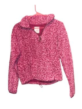 Cozy Kids Plush Quarter-Zip Jacket - Pink